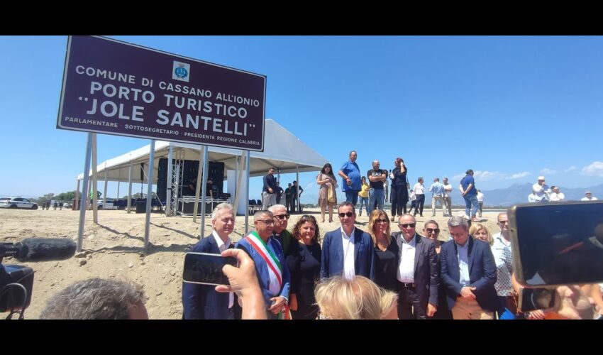 Cassano J A Jole Santelli intitolato il porto turistico dei Laghi di Sibari