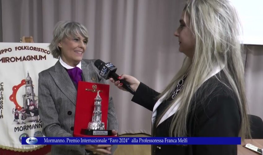 Mormanno Premio Internazionale “Faro 2024” alla Professoressa Franca Melfi
