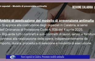 Nuovi ospedali in Calabria Presentato modello antimafia