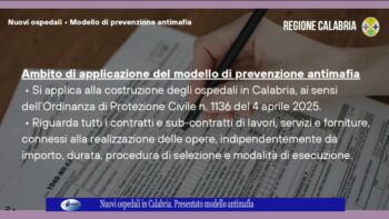 Nuovi ospedali in Calabria Presentato modello antimafia