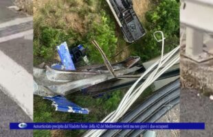 Autoarticolato precipita dal Viadotto Salso della A2 del Mediterraneo due feriti non gravi